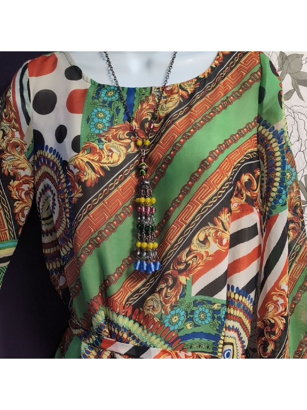 Ark & Co Asymmetrical Dress with Kimono Sleeves - Picture 3 of 6
